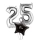 Large Silver Shape Balloon No 1 (3 Balloons Gift Boxed)