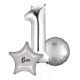 Large Silver Shape Balloon No 2 (3 Balloons Gift Boxed)