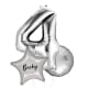 Large Silver Shape Balloon No 5 (3 Balloons Gift Boxed)