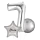Large Silver Shape Balloon No 8 (3 Balloons Gift Boxed)