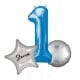 Large Blue Shape Balloon No 2 (3 Balloons Gift Boxed)