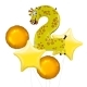 No 3 Three Fox Zooloon Foil Balloon (3 Balloons Gift Boxed)