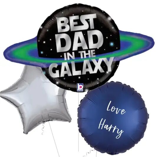 Galactic Dad Holographic Supershape Balloon (Single Balloon Gift Boxed)