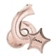 Large Rose Gold Shape Balloon No 7 (3 Balloons Gift Boxed)