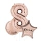 Large Rose Gold Shape Balloon No 9 (3 Balloons Gift Boxed)