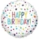 Holographic Confetti Happy Birthday Balloon (3 Balloons Gift Boxed)