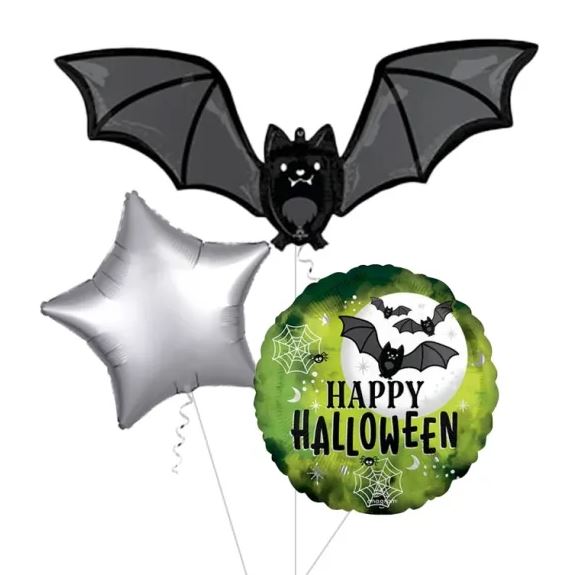 Glow Black Bat Supershape Balloon (3 Balloons Gift Boxed)