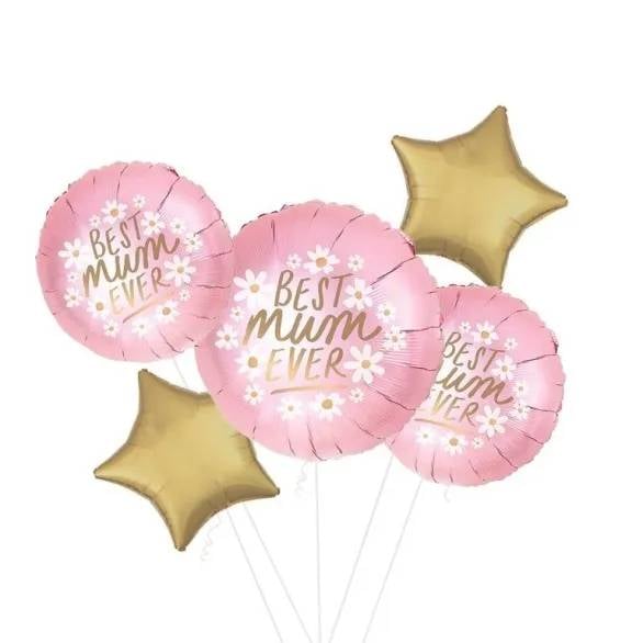 Best Mum Ever Blush Pink Foil Balloon (3 Balloons Gift Boxed)