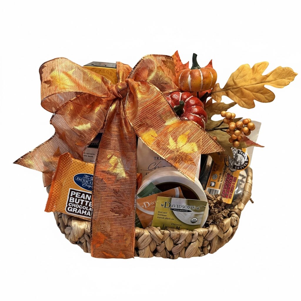 Fall Harvest Gift Basket | Cheese, Sausage, Sea Salt Caramels & more