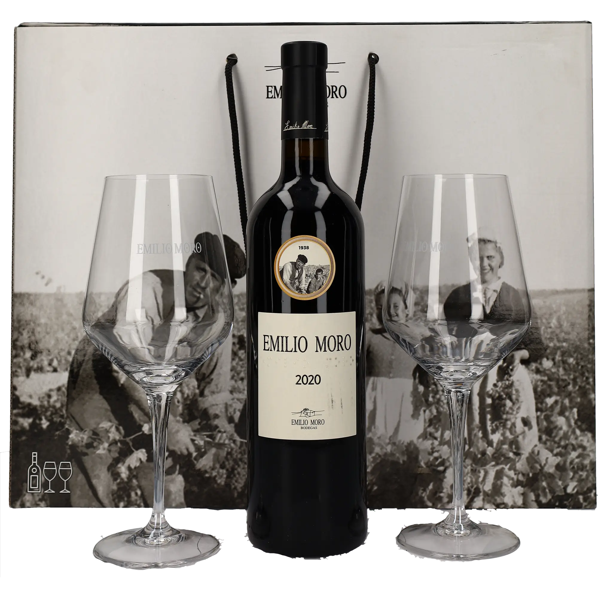 Emilio Moro giftbox met 2 Glazen en Kurkentrekker