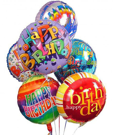 Happy Birthday Balloon Bouquet (3 Mylar and 2 Latex Theme Balloons Bouquet)