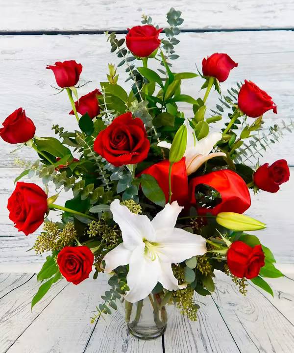 Be Mine (12 Roses and Lily)
