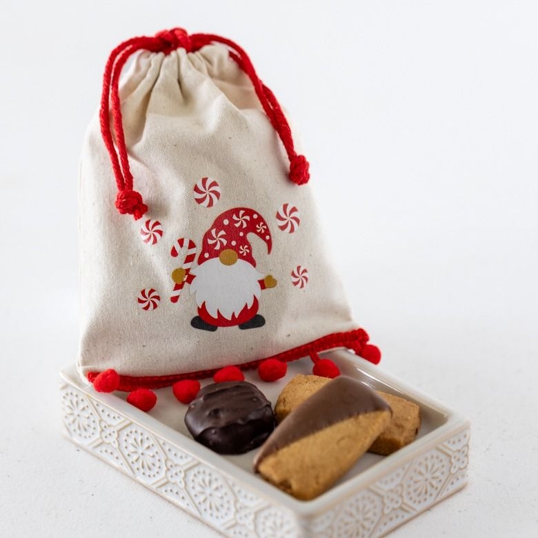 Peppermint Gnome Fabric Bag