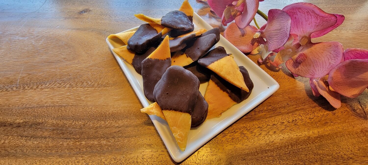 Dark Chocolate Covered Dried Mangos
