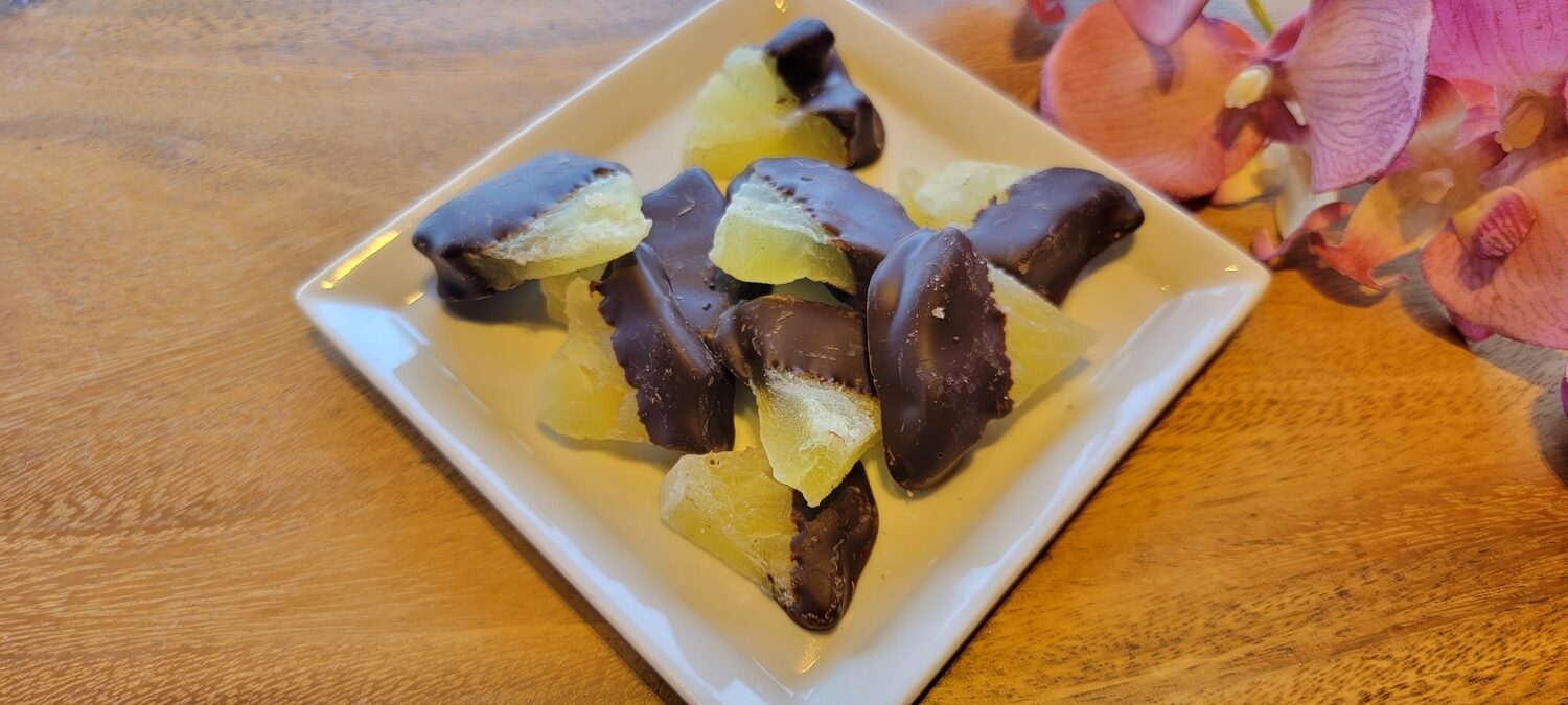 Dark Chocolate Covered Dried Pineapples