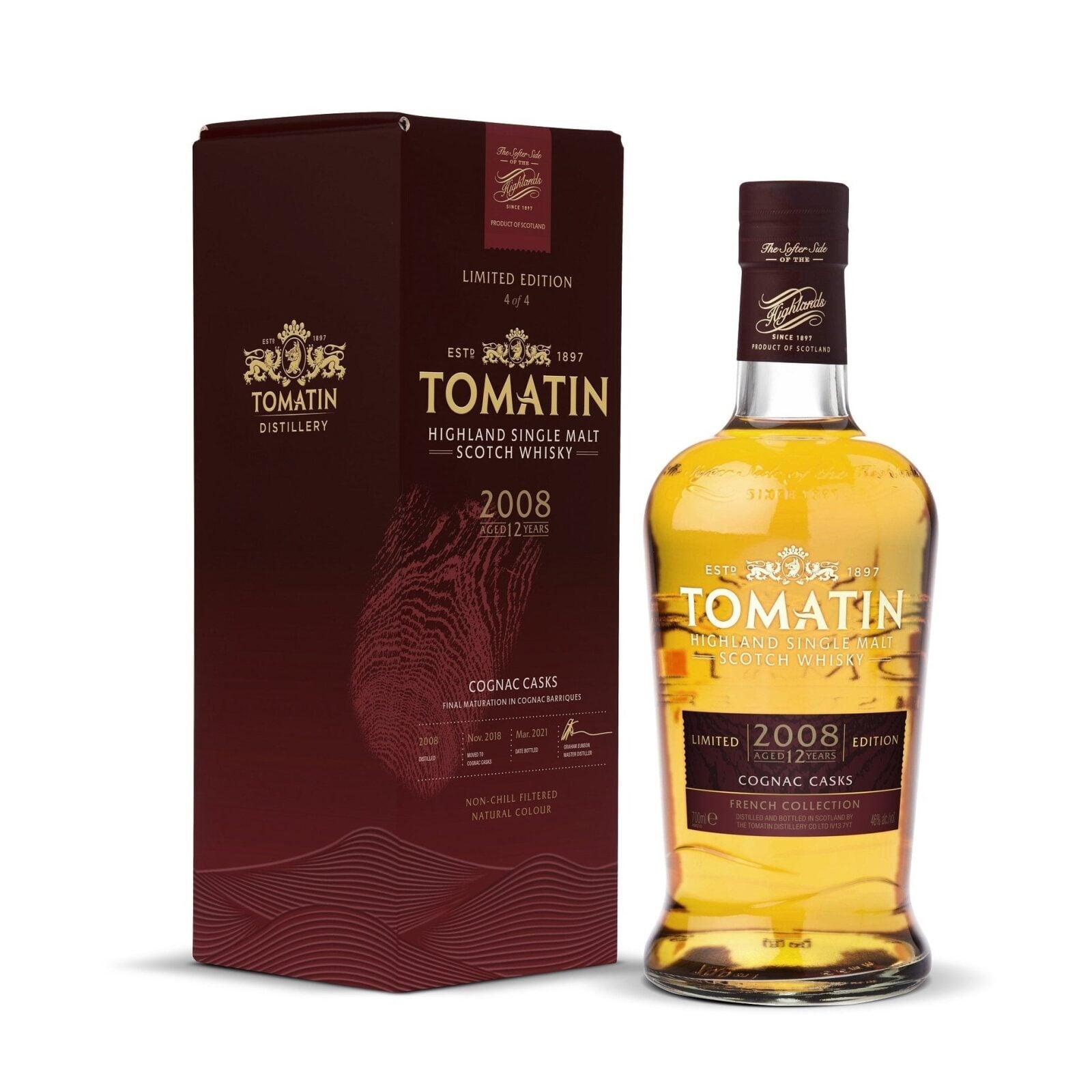 Tomatin French Collection - Cognac Casks 12 Year Old 2008 Limited Edition 4 of 4 - Single Malt Scotch Whisky