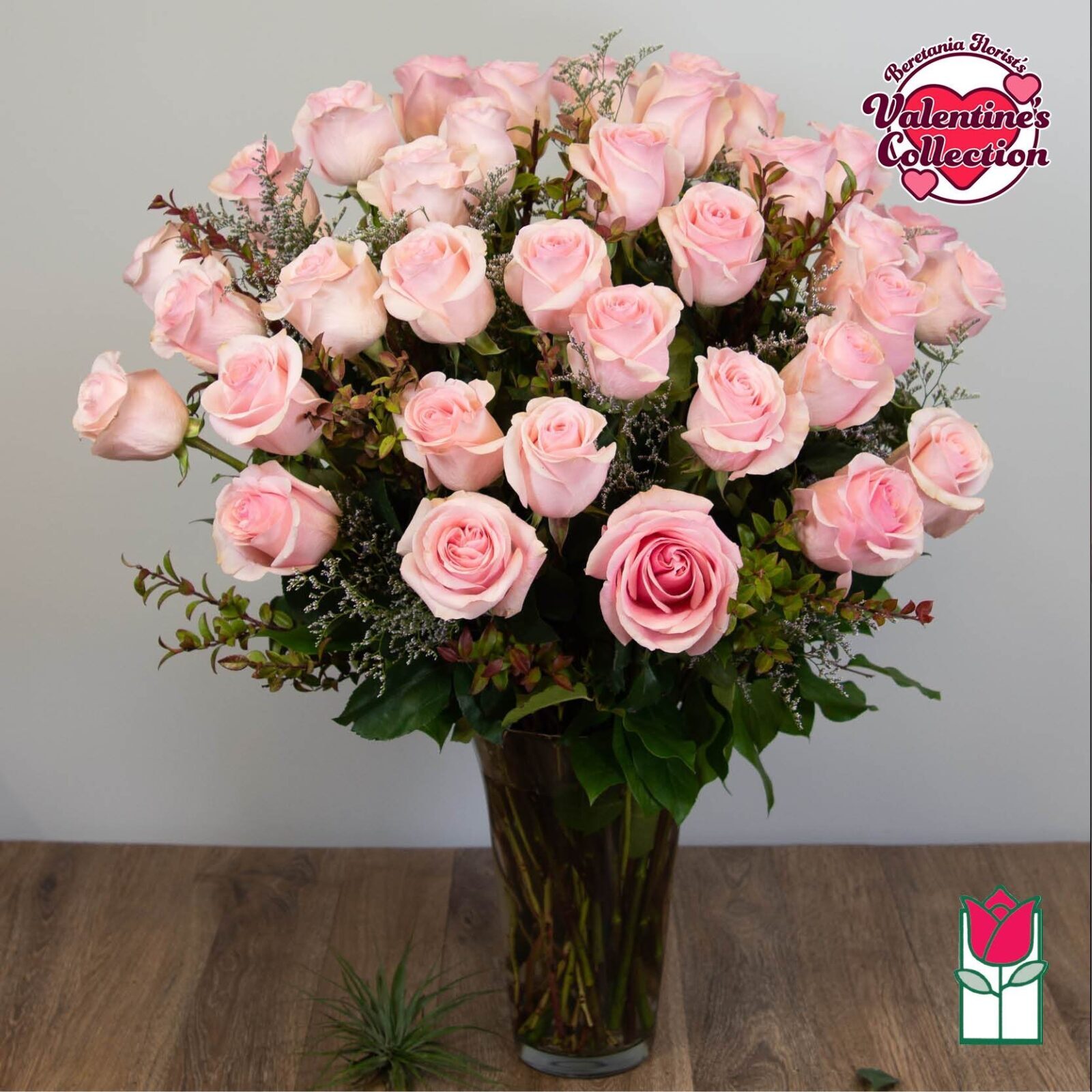 3 Dozen Pink Rose Bouquet (Pink Hue May Vary)