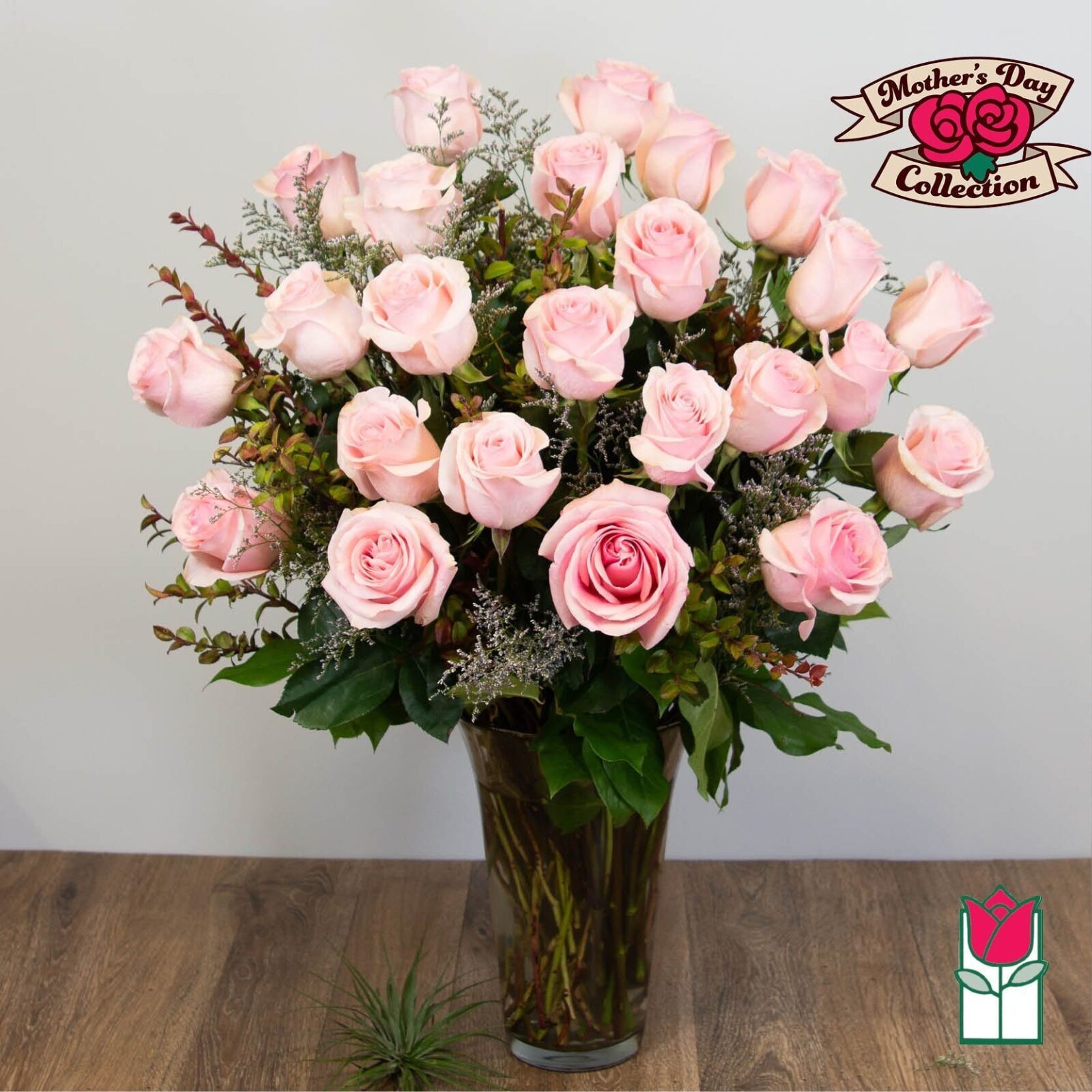 Beretania's 2 Doz. Extra Long Stem Pink Rose Bouquet (Standard)