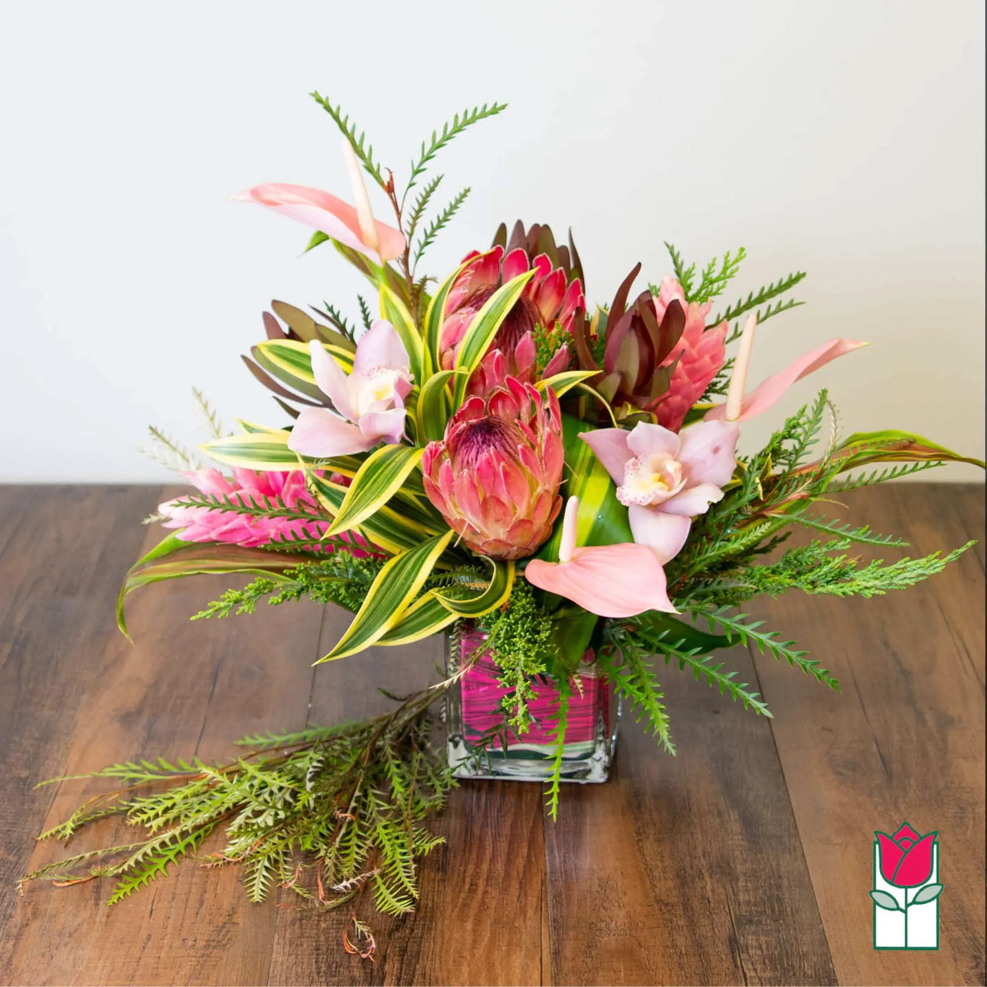 Beretania's Wilhelmina Tropical Arrangement (Seasonal Varieties Vary)
