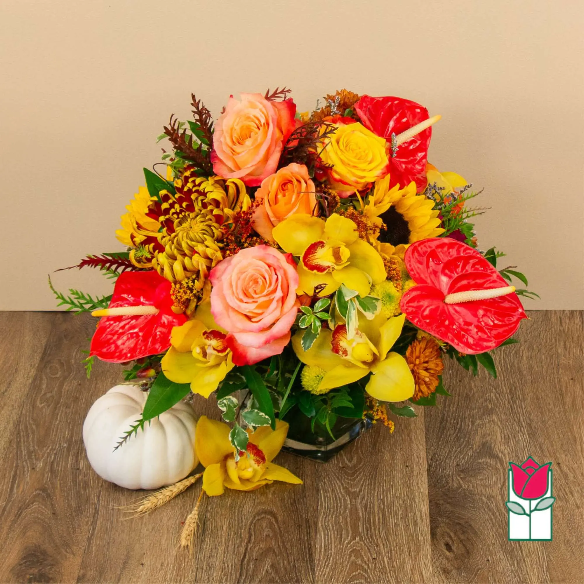 Beretania's Apricot Fall Bouquet (Seasonal Varieties Vary)