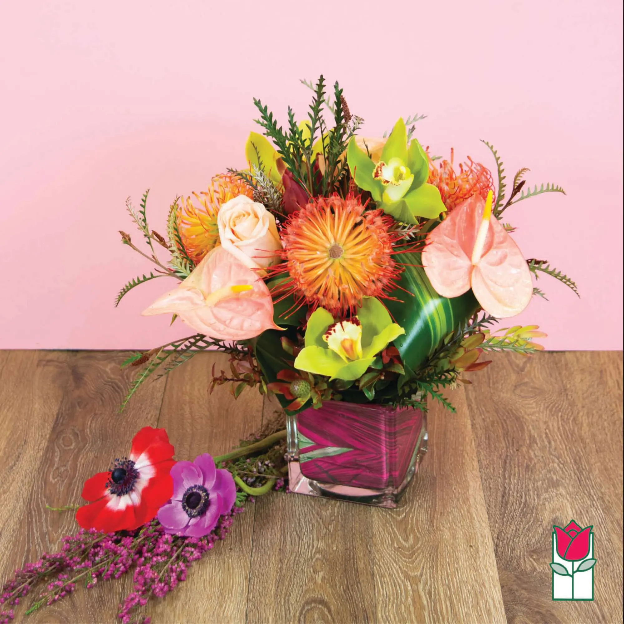 Beretania's Aquamarine Tropical Bouquet (Varieties Vary)