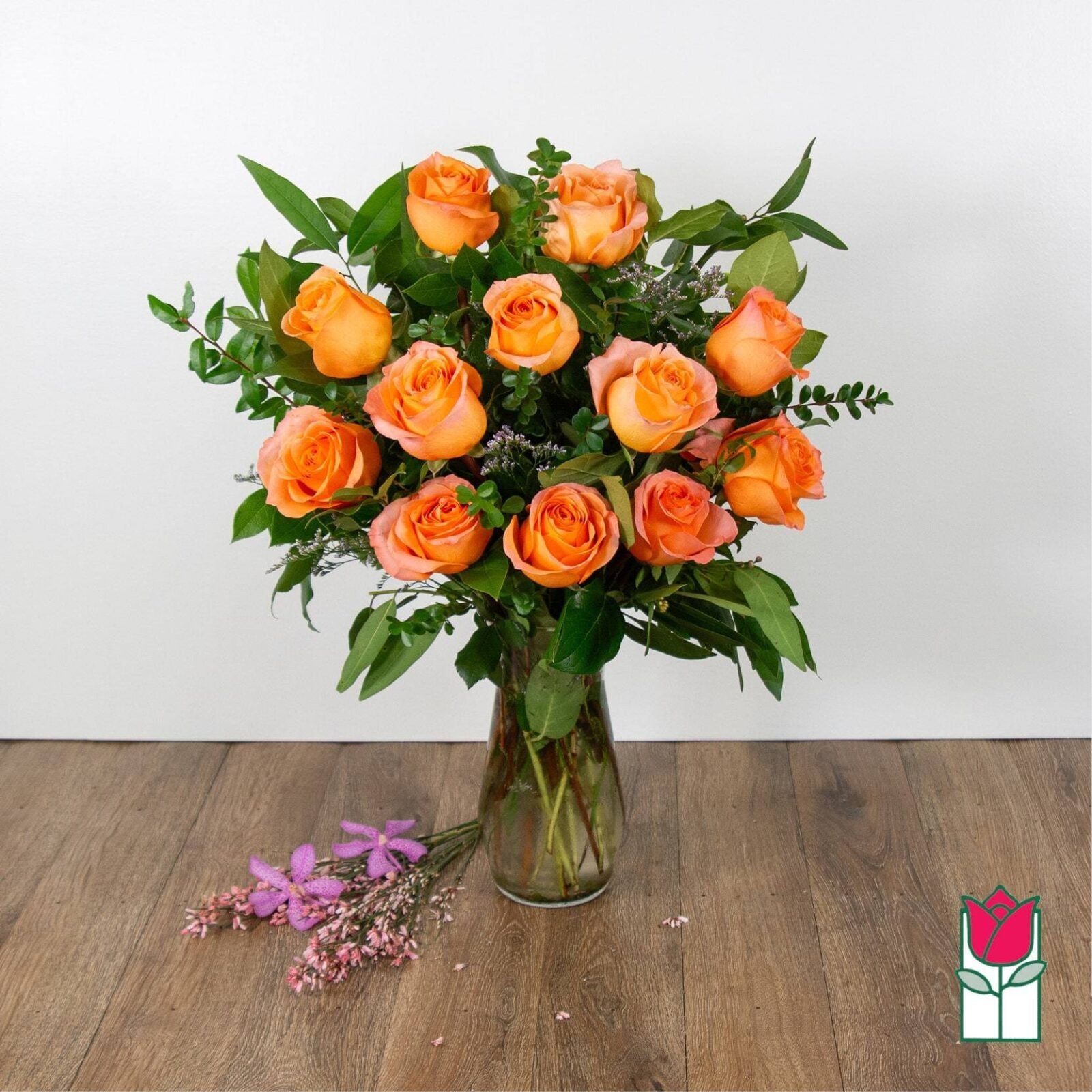 Giftbloom's Medium Stem Rose Arr - Peach Coral (Standard)