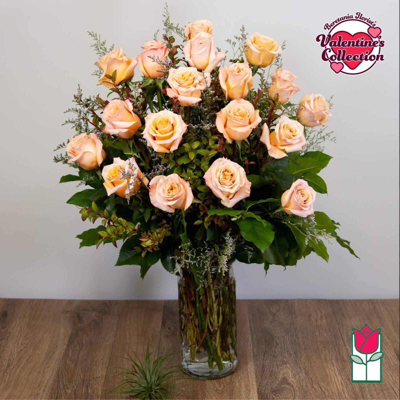 Beretania's 1.5 Dozen Peach Rose Bouquet [Early Bird Special] (Standard)