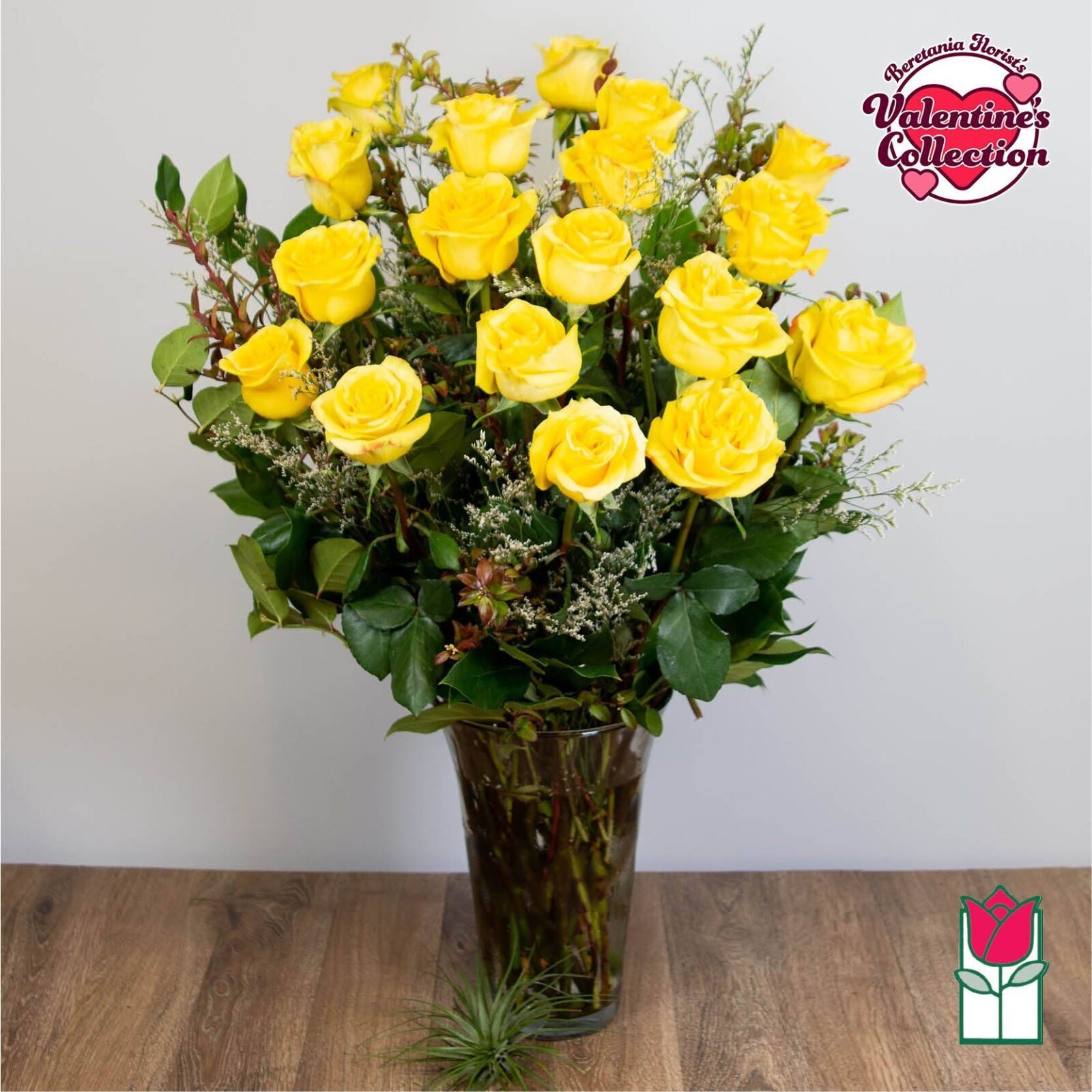 Beretania's 1.5 Dozen Yellow Rose Bouquet [Early Bird Special] (Standard)