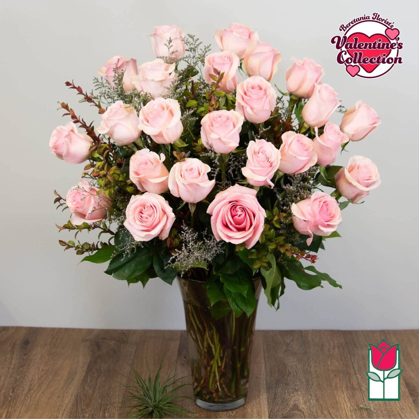 Beretania's 2 Dozen Pink Rose Bouquet (Standard)