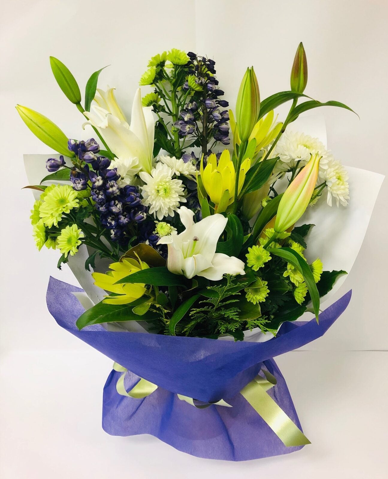 White, Green & Purple Bouquet (Small)
