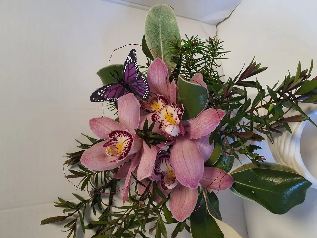Orchid Bowl with Butterfly