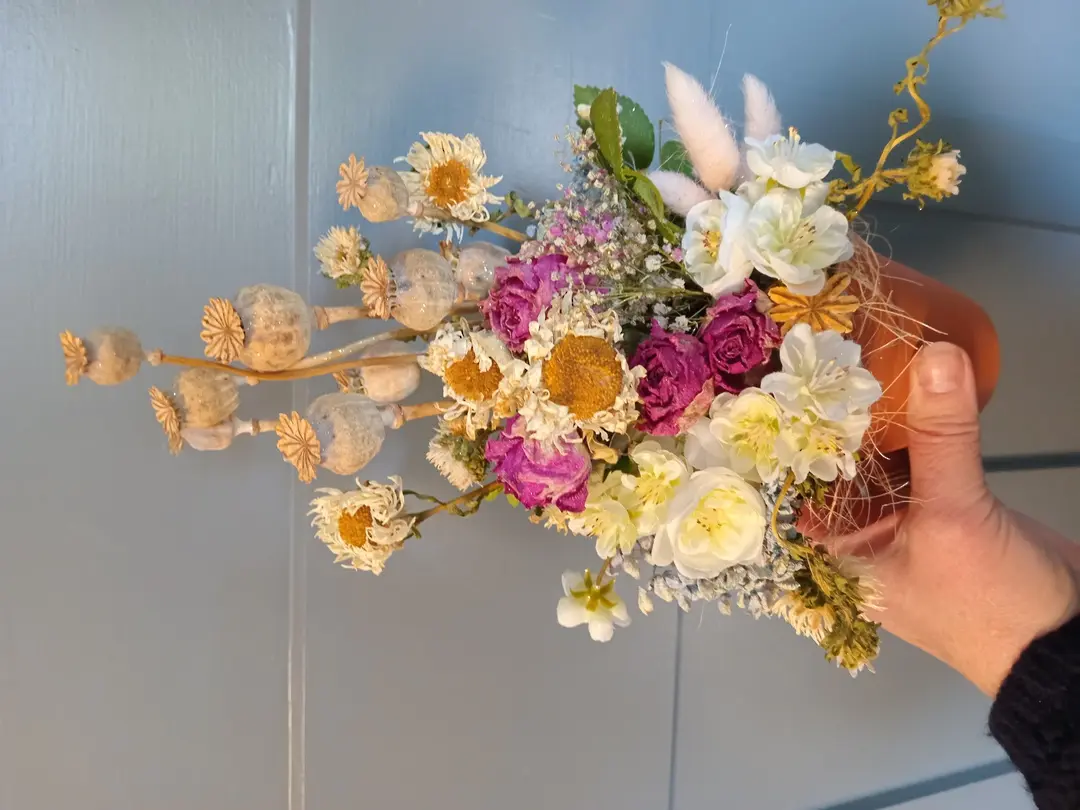 Dried and Fabric Pot Arrangement