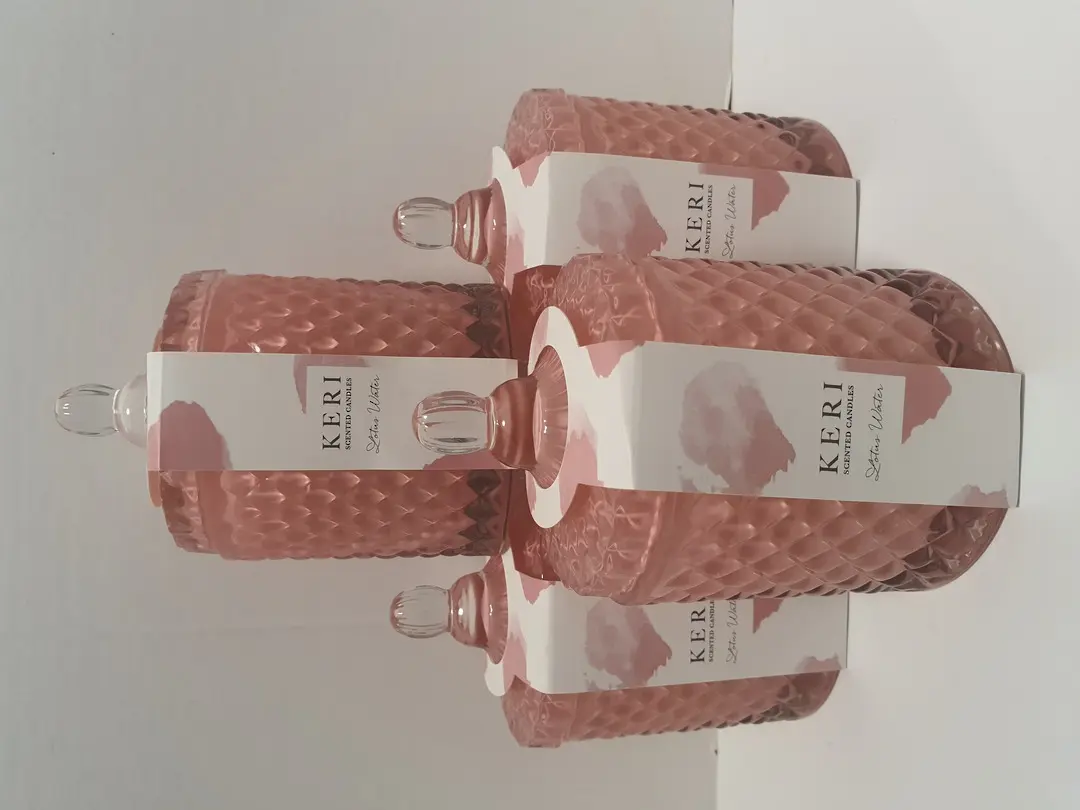 Rose glass scented candle