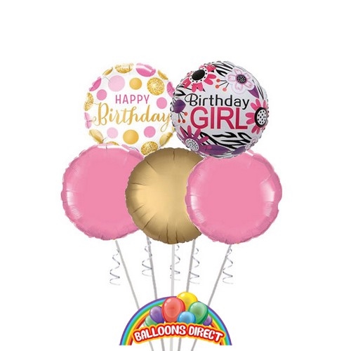 Custom Birthday Ladies Balloon Bouquet No Age (3 Balloon Bouquet)