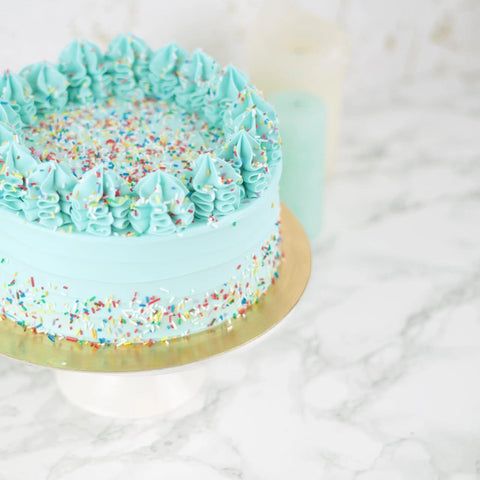 Blue Sprinkle Birthday Cake (Blue)