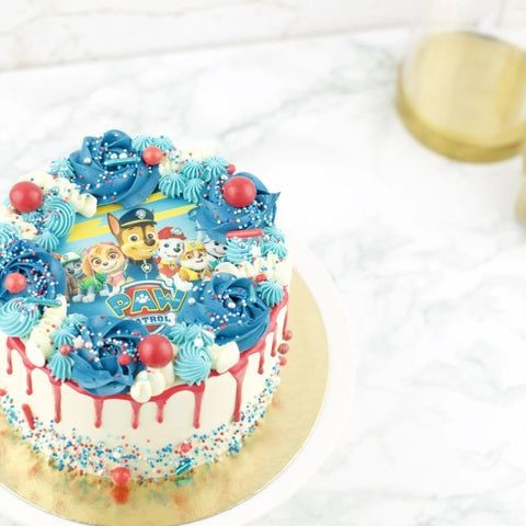 Drip cake with Paw Patrol Logo (6 - 10 people (15cm))