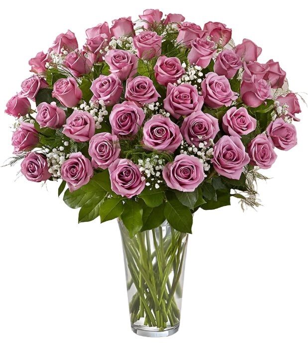 Premium Lavender Roses Arranged with Filler (18 Stems)