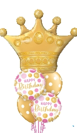 Gold Princess Crown Birthday Balloon Gift