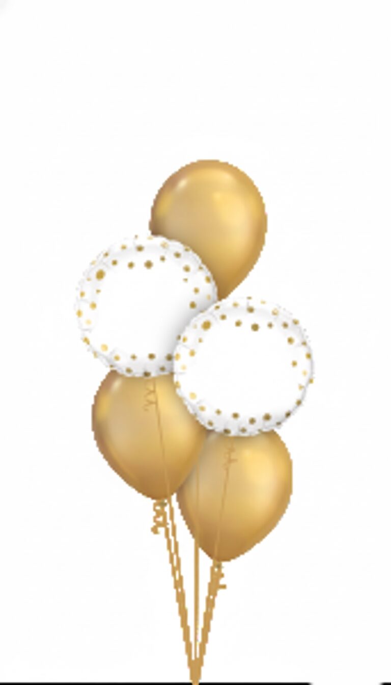 Happy Anniversary Chrome Gold Balloon Arrangement