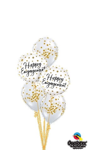 Happy Engagement Confetti Balloon Bouquet