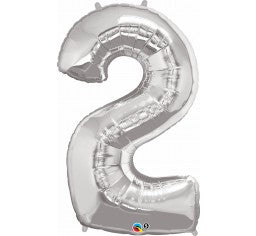 Number 2 Silver Megaloon (86cm)