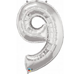 Number 9 Silver Megaloon (86cm)