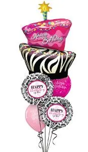 Birthday Zebra Stripe Balloon Gift