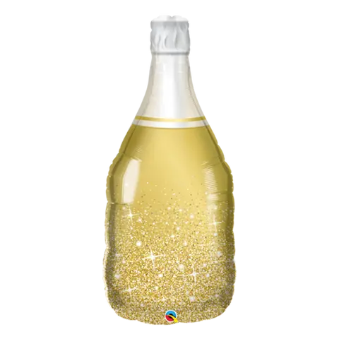 Gold Sparkling Champagne Bottle Shape Foil Balloon