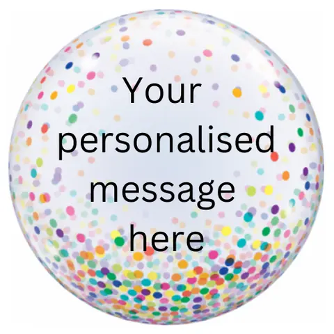 Personalised Rainbow Confetti Bubble Balloon