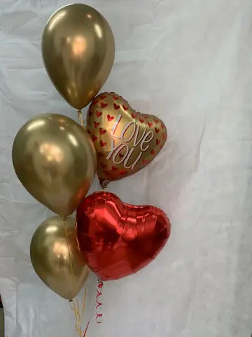 Chrome Gold I Love You Balloon Gift
