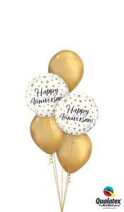 Happy Anniversary Chrome Gold Balloon Arrangement