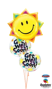 Get Well Soon Balloon Bouquet with Sunshine Foil Balloon