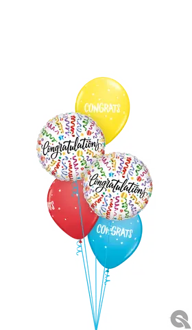 Congratulations Streamers Balloon Bouquet