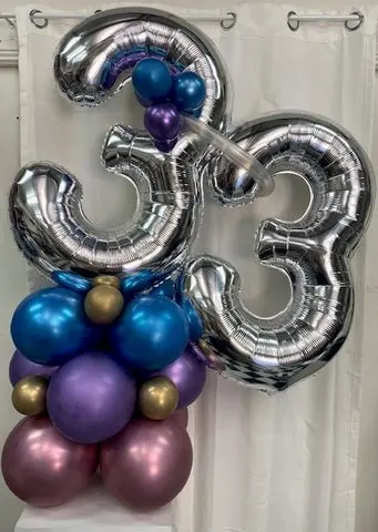 Double Number Small Balloon Marquee